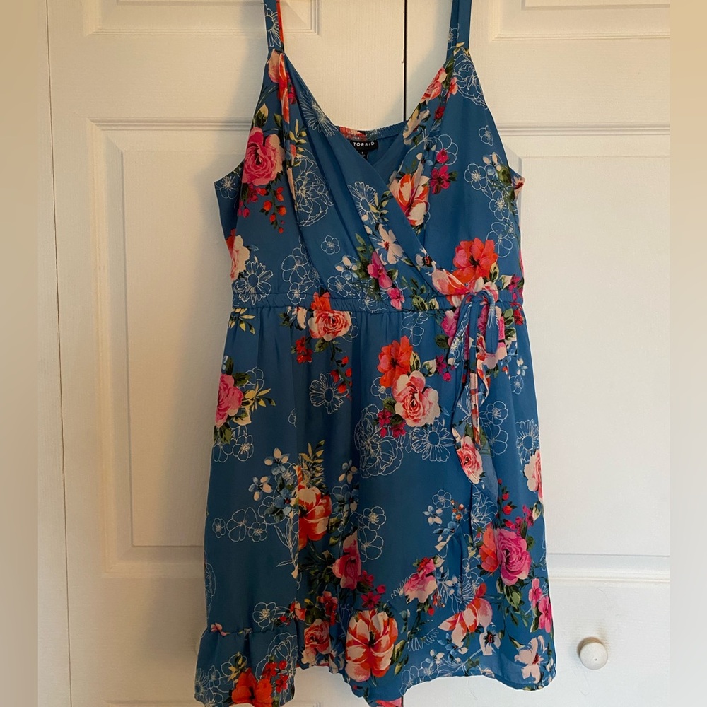 Flowered romper dress